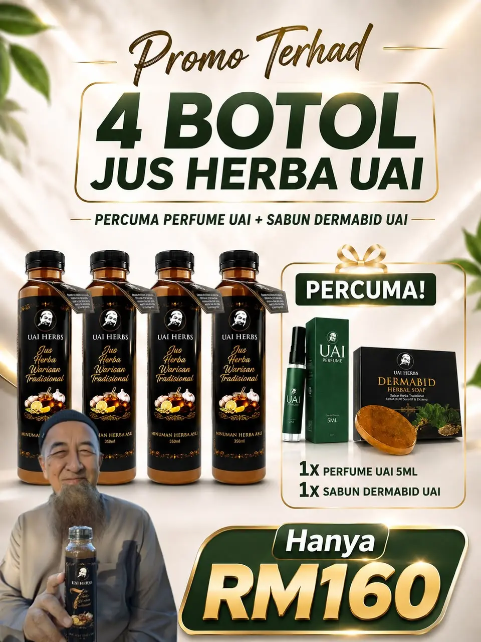 Pakej RM160 4 Botol Jus UAI Herbs